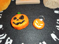 Halloween Kürbis Set – Kühlschrankmagnet & Schlüsselanhänger | Handgemacht