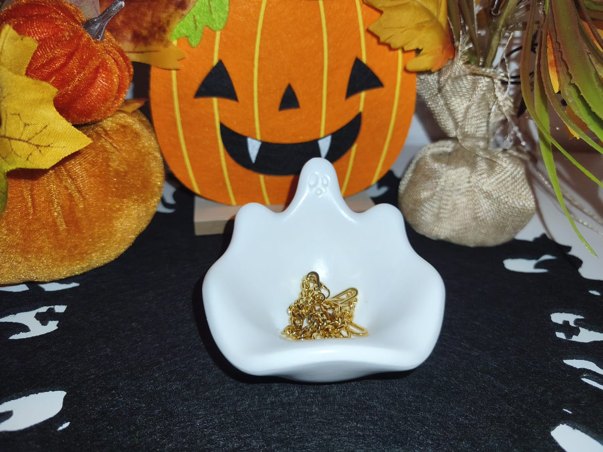 Halloween Geist Schmuckschale – Handgemachte Deko & Teelichthalter