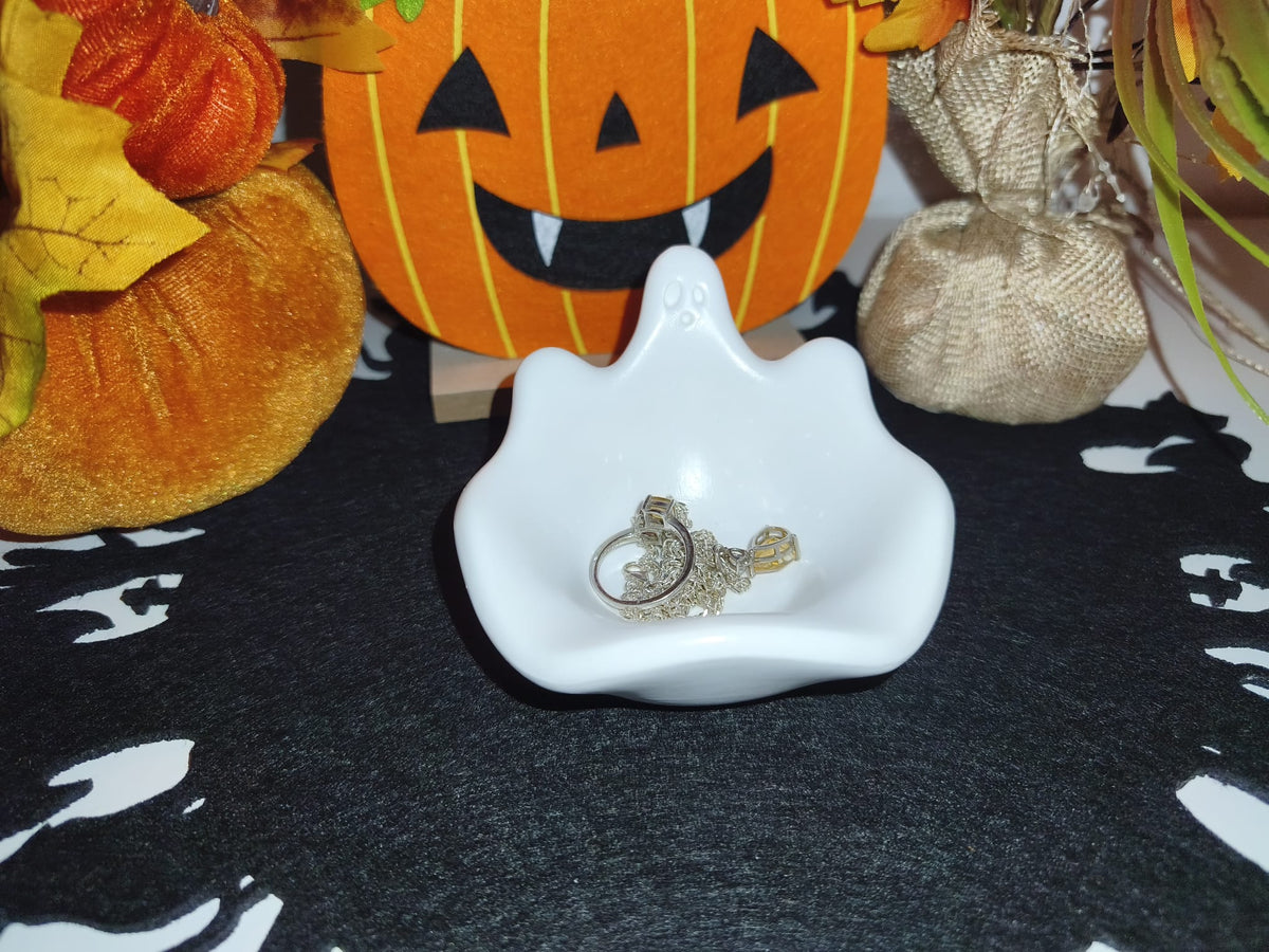 Halloween Geist Schmuckschale – Handgemachte Deko & Teelichthalter