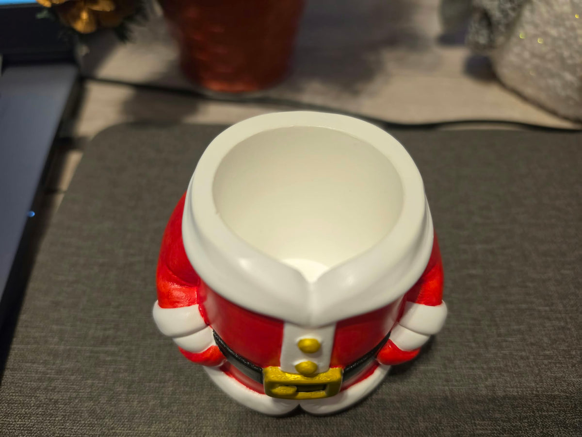 Weihnachtsmann Stiftehalter – Handbemalte Weihnachtsdeko in Rot
