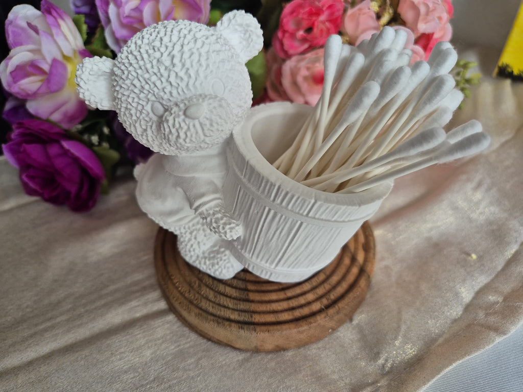 Weißer Teddybär Blumentopf aus Keramik – minimalistische Deko oder DIY Geschenk 🧸🤍