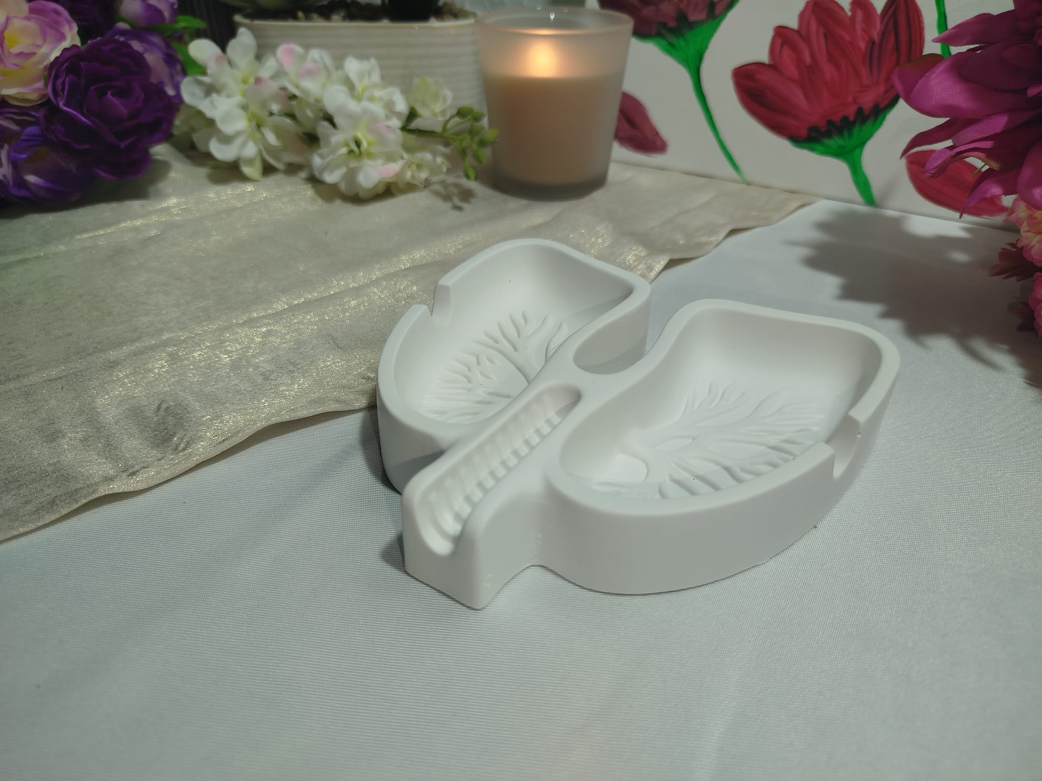 Keramik Lungen Aschenbecher Weiß – Minimalistische Deko Geschenk modern