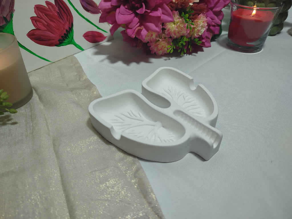 Keramik Lungen Aschenbecher Weiß – Minimalistische Deko Geschenk modern