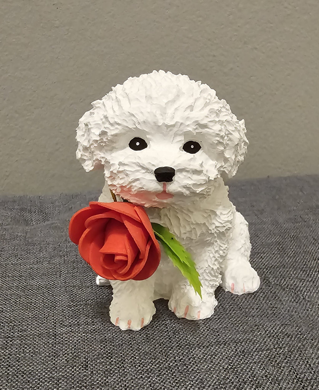 Handgemachte Bichon Hund Figur aus Keramik – Dekoration & Geschenkidee